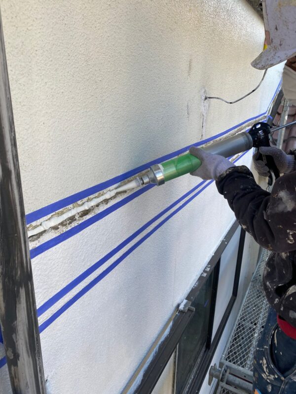 千葉県鴨川市　外壁塗装　下地処理　コーキング補修