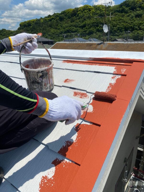 千葉県木更津市　K様邸　屋根塗装工事　中塗り～上塗り～施工完了