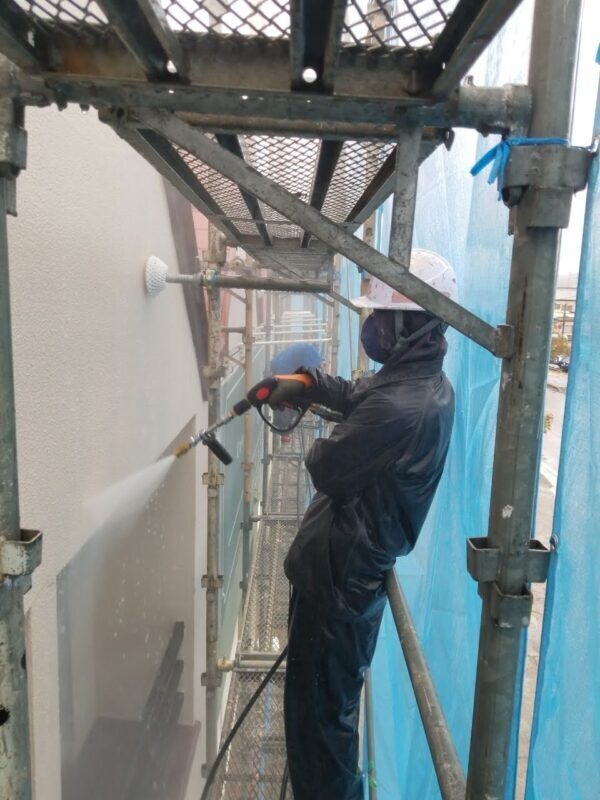 千葉県鴨川市　A様邸　外壁塗装工事　下地処理　高圧洗浄