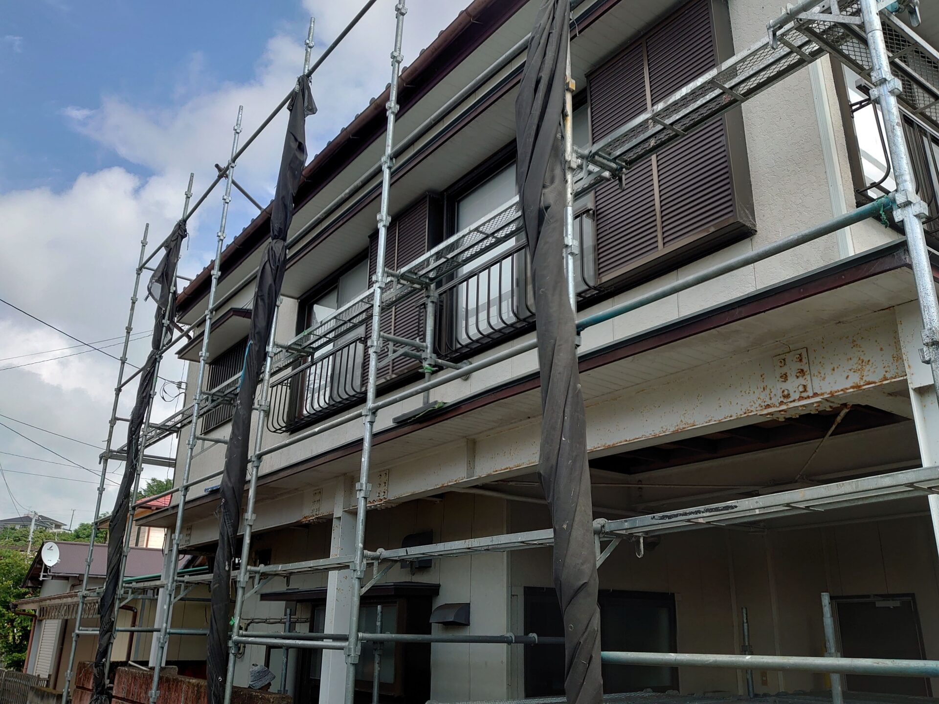 千葉県富津市　S様邸　外壁塗装・足場の設置（1）