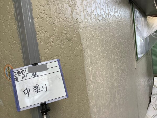 千葉県富津市　Ｈ様邸　外壁塗装工事　下塗り～中塗り～上塗り